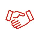 Handshake icon between two people